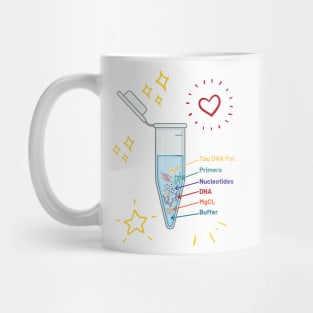 The Perfect PCR Polymerase Chain Reaction Process Steps Chemicals Biology Science Pipette Tubes Mug